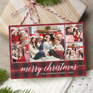 Cartes Pour Fêtes Annuelles Calligraphie moderne Joyeux Noël 5 Photo Plaid