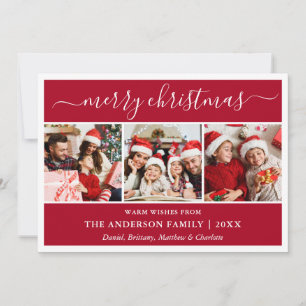 Cartes Pour Fêtes Annuelles Calligraphie moderne Joyeux Noël Rouge 3 Photo