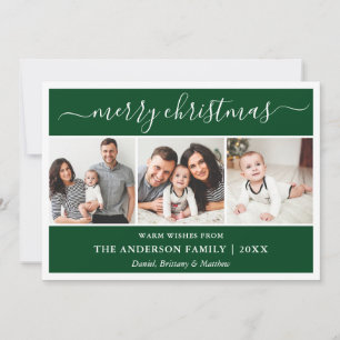 Cartes Pour Fêtes Annuelles Calligraphie moderne Joyeux Noël Vert 3 Photo