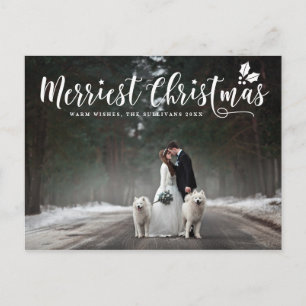 Cartes Pour Fêtes Annuelles Calligraphie moderne Merriest Christmas Photo