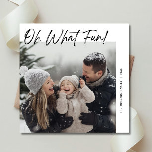 Cartes Pour Fêtes Annuelles Calligraphie moderne Oh What Fun Family Christmas