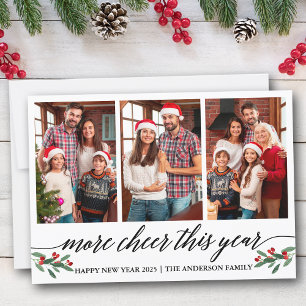 Cartes Pour Fêtes Annuelles Calligraphie moderne plus de joie cette année 3 ph