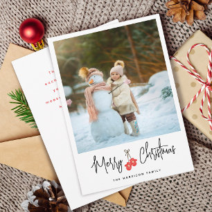 Cartes Pour Fêtes Annuelles Calligraphie moderne Red Mittens Photo Flat