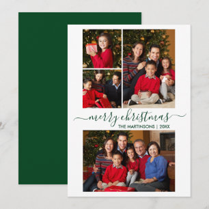 Cartes Pour Fêtes Annuelles Calligraphie moderne Script 4 Photo Christmas Gree