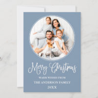 Calligraphie Noël Tour cadre photo bleu