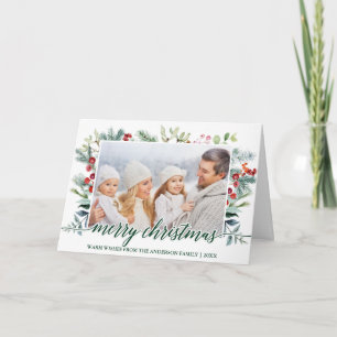 Cartes Pour Fêtes Annuelles Calligraphie Noël Vert verdure Photo Vert Plier