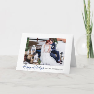 Cartes Pour Fêtes Annuelles Calligraphie noir encre Script Mariage photo plié