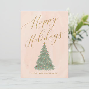 Cartes Pour Fêtes Annuelles Calligraphie Or de l'Arbre de Noël moderne