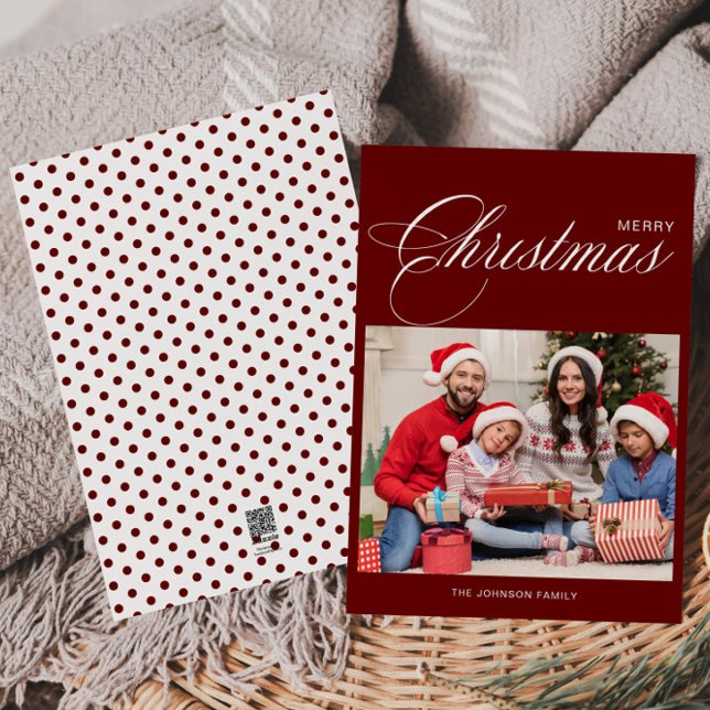 Cartes Pour Fêtes Annuelles Calligraphie photo Joyeux Noël blanc (Créateur téléchargé)