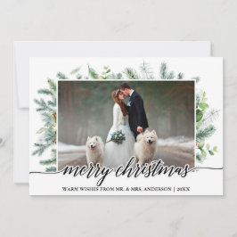 Cartes Pour Fêtes Annuelles Calligraphie Pin de Noël Vert Mariage Photo