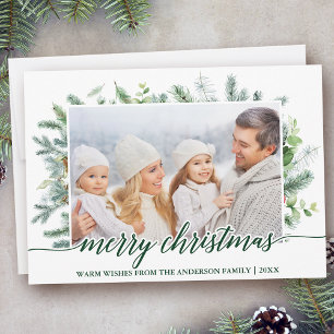 Cartes Pour Fêtes Annuelles Calligraphie Pin de Noël Vert Photo