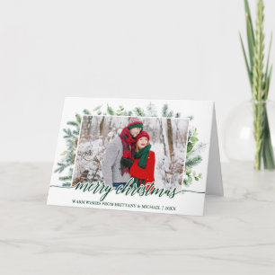 Cartes Pour Fêtes Annuelles Calligraphie Pine Vert Couple Vert Noël