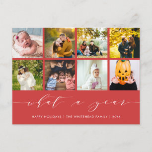 Cartes Pour Fêtes Annuelles Calligraphie Quel an Berry Red Photo Collage