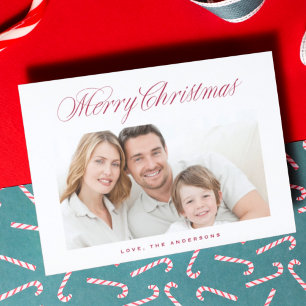 Cartes Pour Fêtes Annuelles Calligraphie rouge classique Joyeux Noël Photo