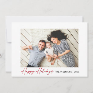 Cartes Pour Fêtes Annuelles Calligraphie Rouge Encre Script Joyeux Vacances Ph