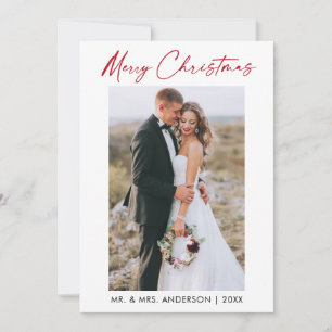 Cartes Pour Fêtes Annuelles Calligraphie Rouge Encre Script Mariage photo