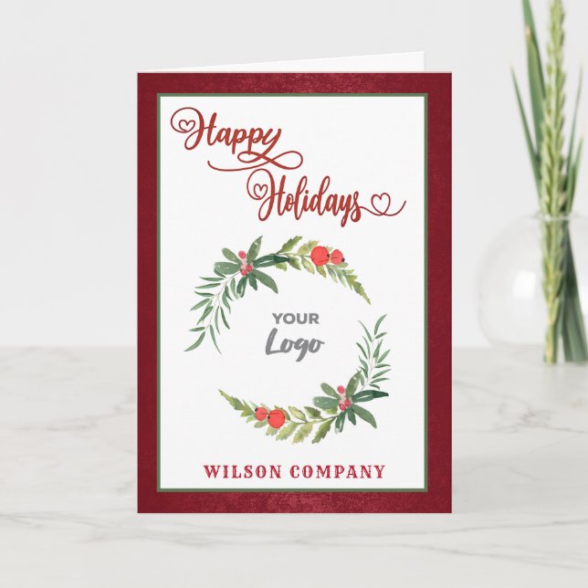 Cartes Pour Fêtes Annuelles Calligraphie rouge joyeuses vacances personnalisée (Devant)