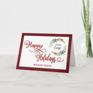 Cartes Pour Fêtes Annuelles Calligraphie rouge joyeuses vacances personnalisée