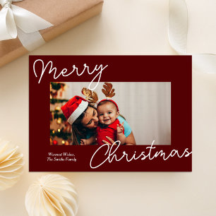 Cartes Pour Fêtes Annuelles Calligraphie rouge Joyeux Noël Photo moderne