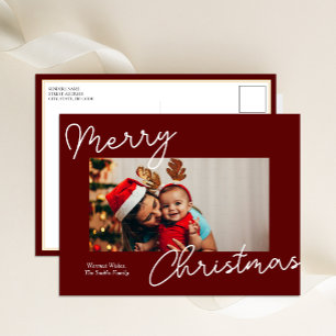 Cartes Pour Fêtes Annuelles Calligraphie rouge Joyeux Noël Photo moderne