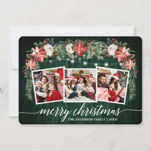 Cartes Pour Fêtes Annuelles Calligraphie Vert Bois Aquarelle Florale 3 Photo