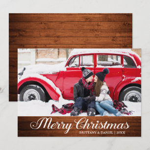 Cartes Pour Fêtes Annuelles Calligraphie Wood Star Joyeux Noël Photo