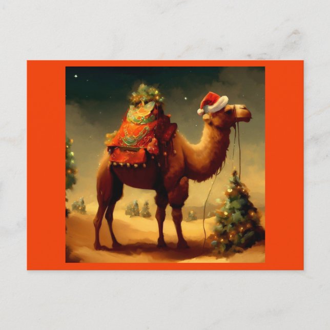 Cartes Pour Fêtes Annuelles Camel de Noël 1 (Devant)