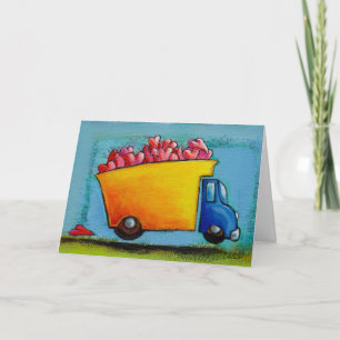 Cartes Pour Fêtes Annuelles Camion à benne basculante de VALENTINE d'art