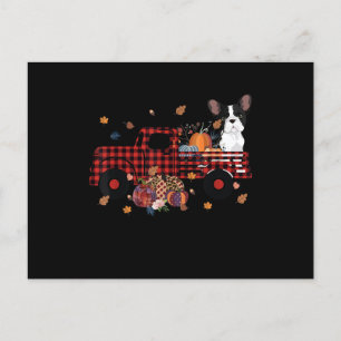 Cartes Pour Fêtes Annuelles Camion Citrouille Bulldog Thanksgiving Cadeau Hall