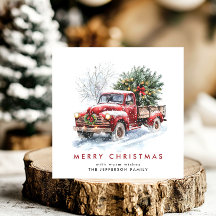 Camion de la ferme rouge Retro Arbre de Noël de Bo