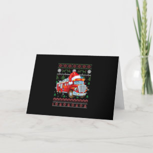 Cartes Pour Fêtes Annuelles Camion de pompiers Pompiers Noël Garçon Mignon Cha