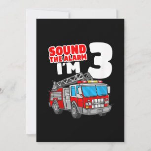 Cartes Pour Fêtes Annuelles Camion d'incendie 3 ans pompier 3e anniversaire