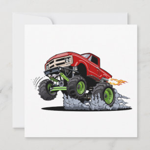 Cartes Pour Fêtes Annuelles Camion monstre de dessin animé