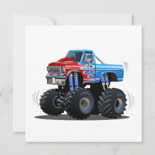 Cartes Pour Fêtes Annuelles Camion monstre de dessin animé