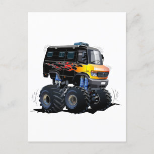 Cartes Pour Fêtes Annuelles Camion monstre de dessin animé