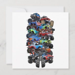 Cartes Pour Fêtes Annuelles Camion monstre de dessin animé