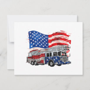 Cartes Pour Fêtes Annuelles Camion pompier rétro pompier pompier États-Unis Dr