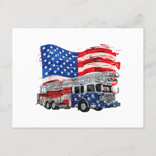 Cartes Pour Fêtes Annuelles Camion pompier rétro pompier pompier États-Unis Dr