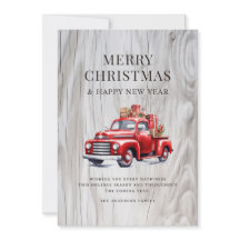 Camion Rouge Classique de Noël Cadeaux Bois Rustiq