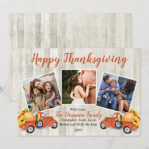 Cartes Pour Fêtes Annuelles Camion rustique  Bon thanksgiving photo Sunflower
