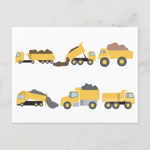 Cartes Pour Fêtes Annuelles Camions de construction Camions de construction
