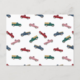 Cartes Pour Fêtes Annuelles Camions de ramassage Véhicules mignons Transport d
