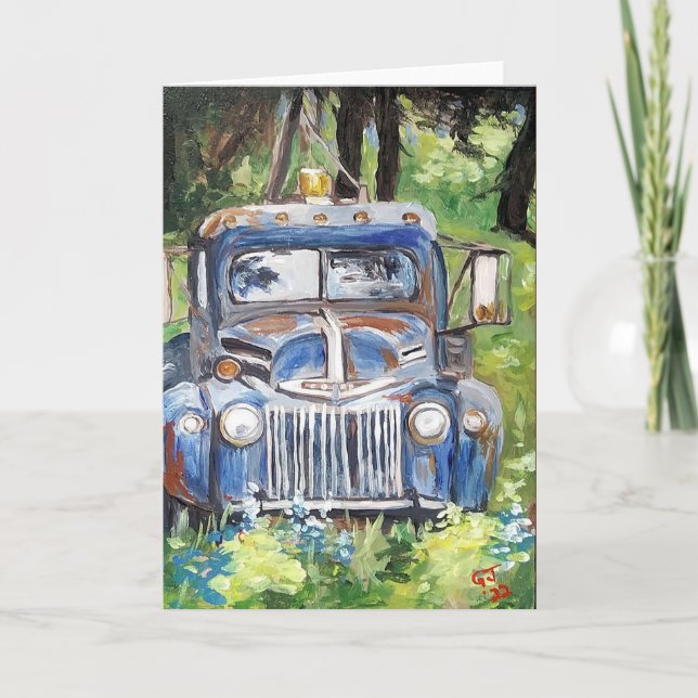 Cartes Pour Fêtes Annuelles Camions vintages (Devant)
