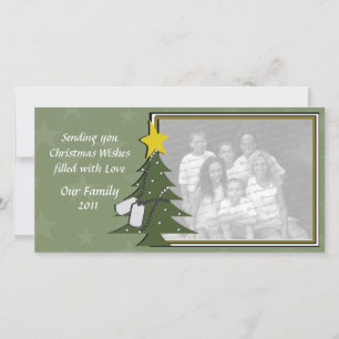 Cartes Pour Fêtes Annuelles Camo Noël Dogtags et arbre