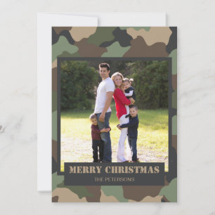 Cartes Pour Fêtes Annuelles Camouflage militaire Camo Photo de famille de Noël