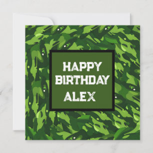 Cartes Pour Fêtes Annuelles Camouflage militaire vert forestier