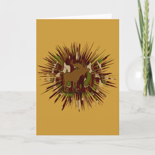 Cartes Pour Fêtes Annuelles Camouflage Moose Break-out Camo (Devant)