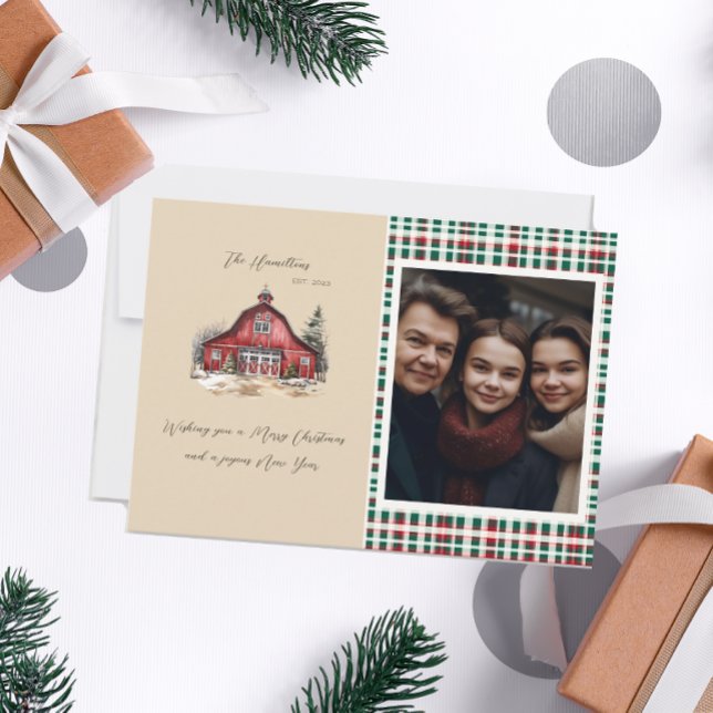 Cartes Pour Fêtes Annuelles Campagne agricole Noël Une photo (Créateur téléchargé)