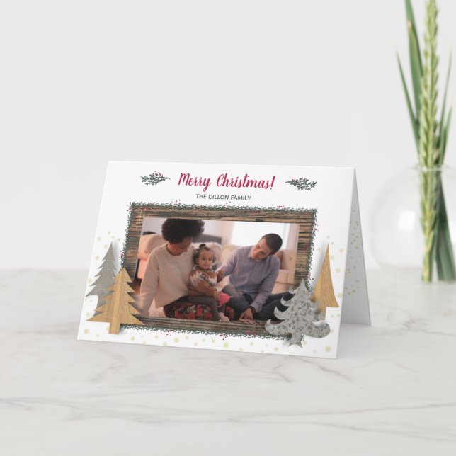 Cartes Pour Fêtes Annuelles Campagne Agriturismo Pine Tree photo Fête pliée (Devant)