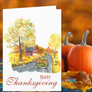 Cartes Pour Fêtes Annuelles Campagne Charme Thanksgiving